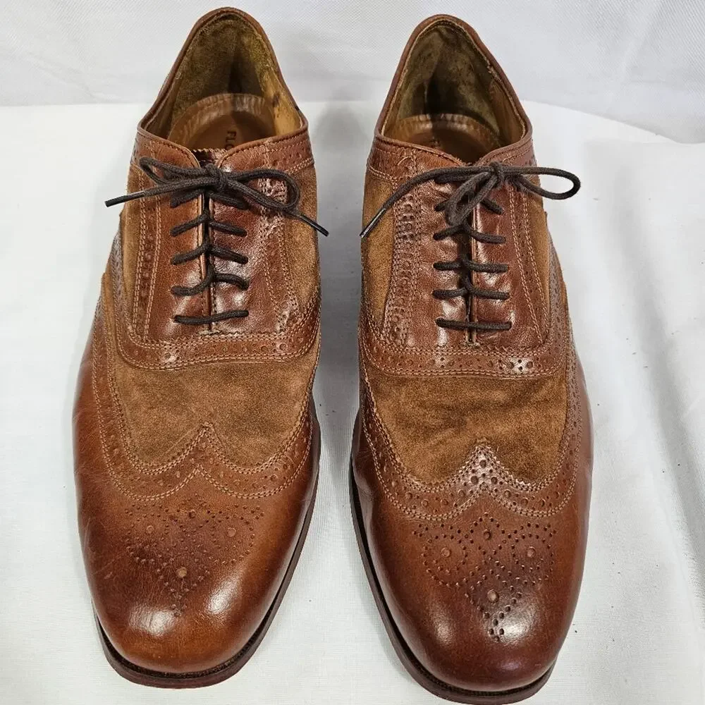 Florsheim Marlton Limited Cognac Leather with Suede Oxfords Men's 12D